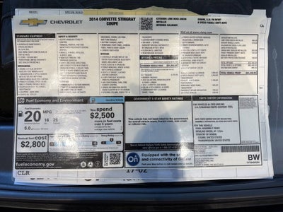 2014 Chevrolet Corvette Stingray 2LT