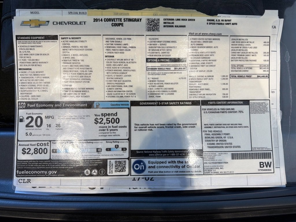 2014 Chevrolet Corvette Stingray 2LT