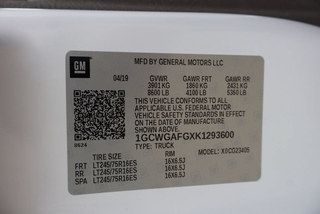 2019 Chevrolet Express Cargo 2500 Work Van