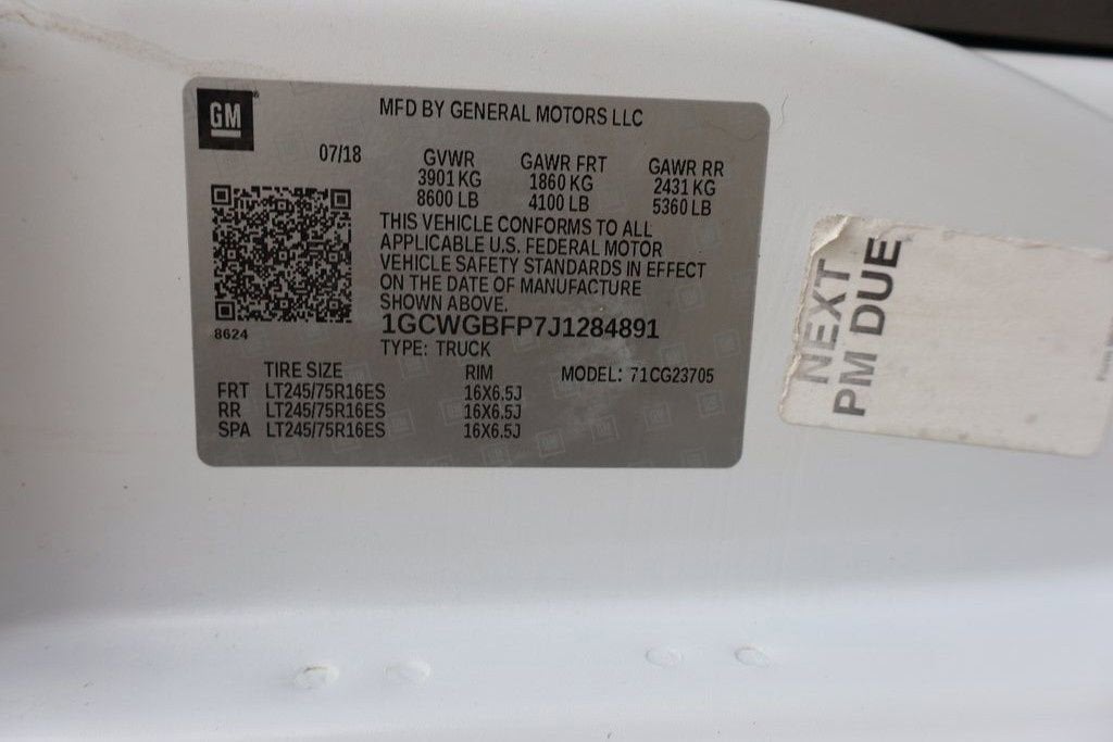 2018 Chevrolet Express Cargo 2500 Base