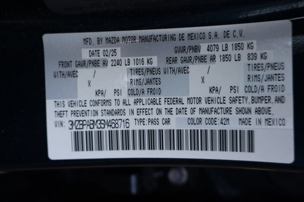 2025 Mazda Mazda3 Sedan 2.5 S Select Sport
