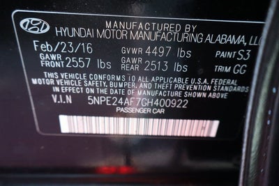 2016 Hyundai Sonata 2.4L