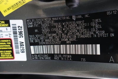 2012 Toyota Sienna XLE AAS