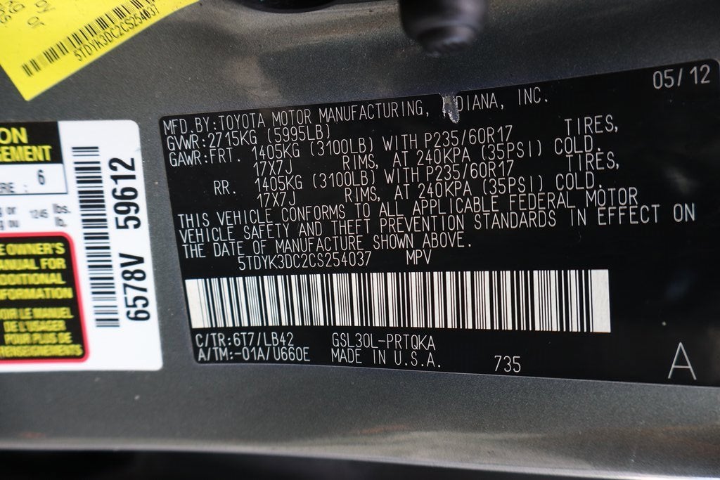 2012 Toyota Sienna XLE AAS